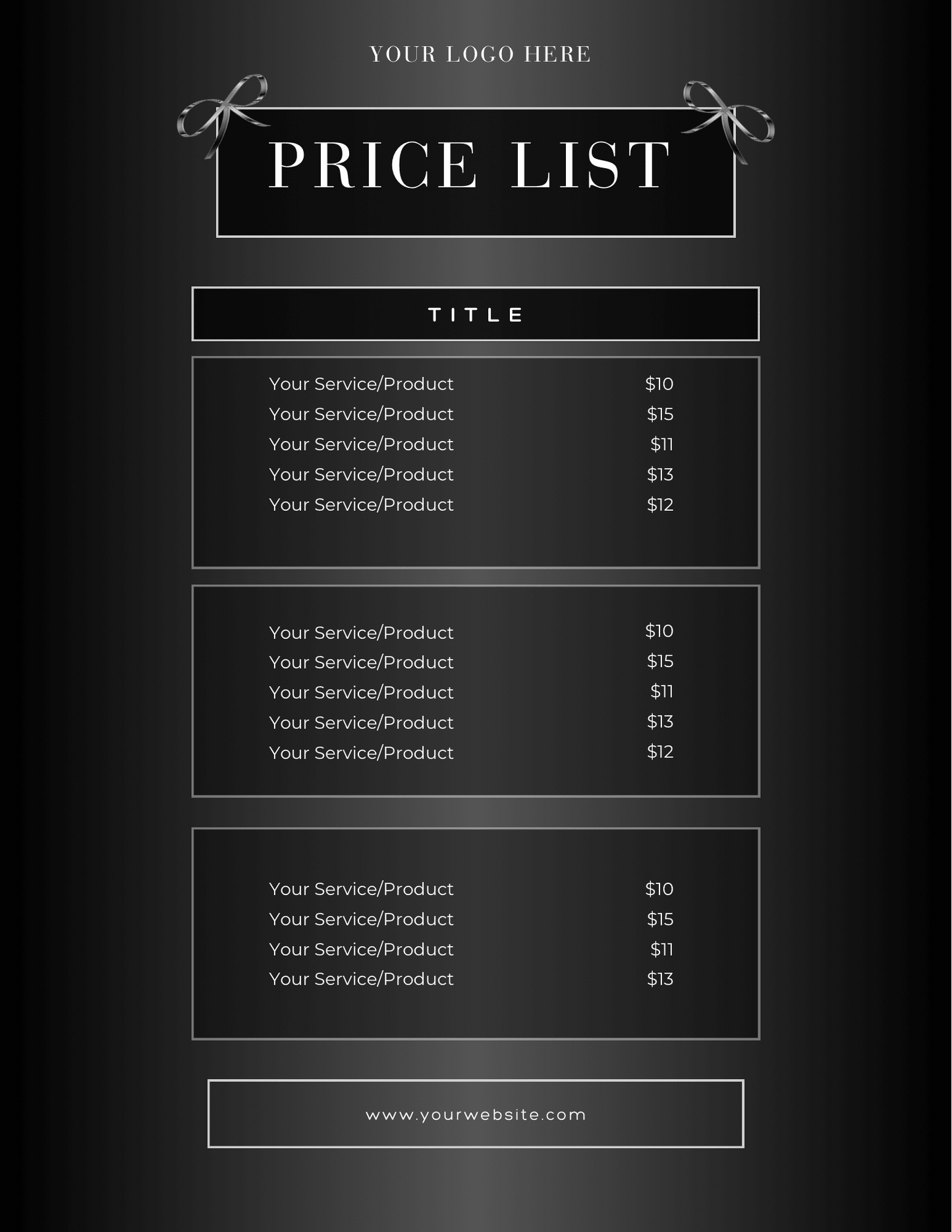 FREE Luxury Editable Price List Flyer Template