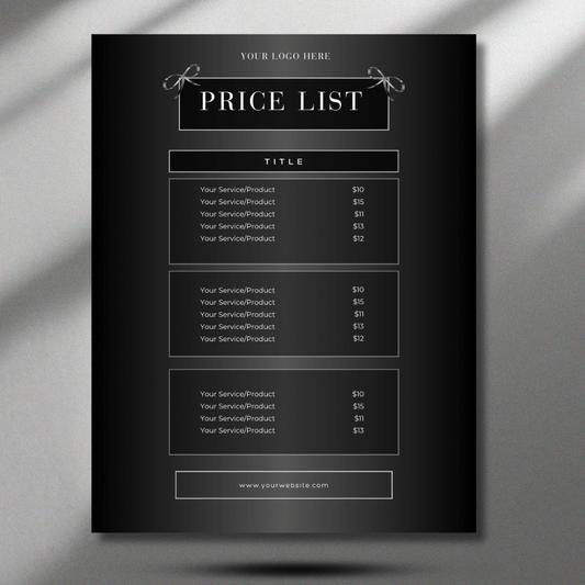 FREE Luxury Editable Price List Flyer Template